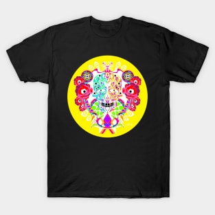 dark red rose crimson dawn ecopop tree of life catrina skull monster art T-Shirt